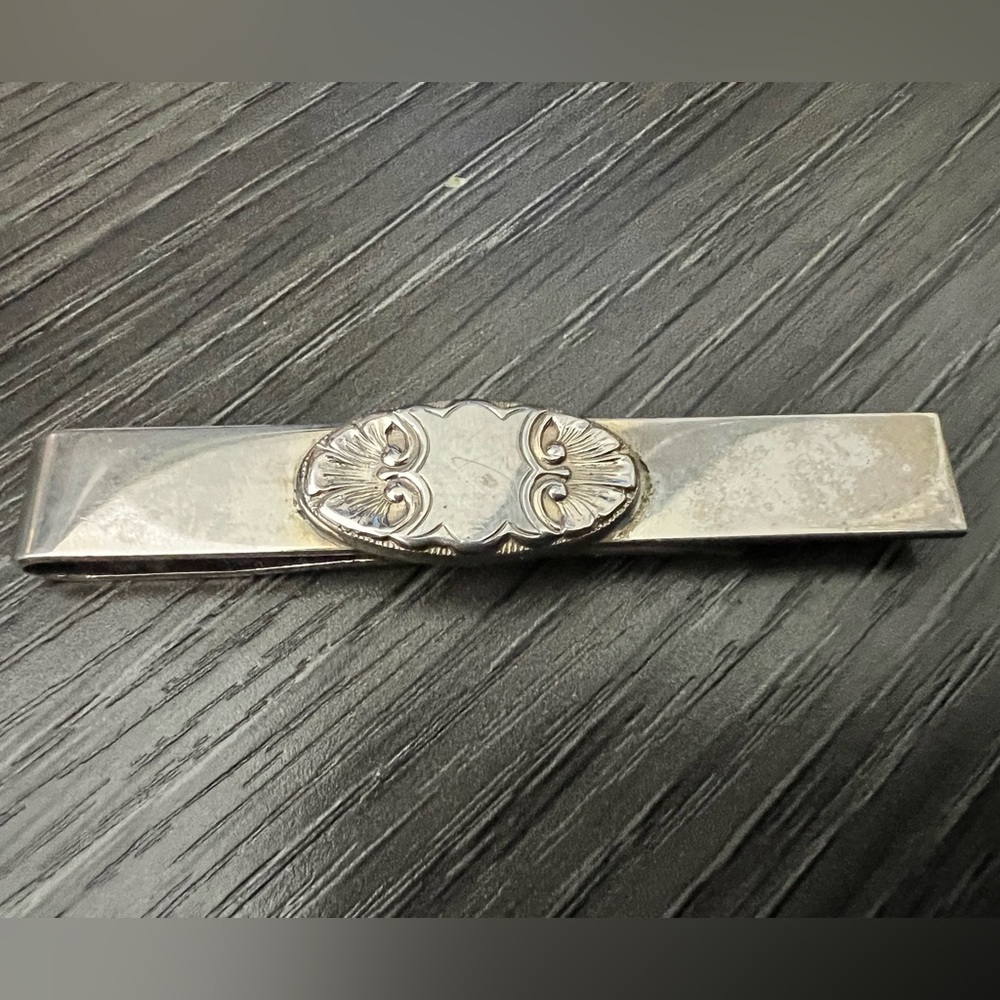 Vintage MCM metal tie clip/money clip